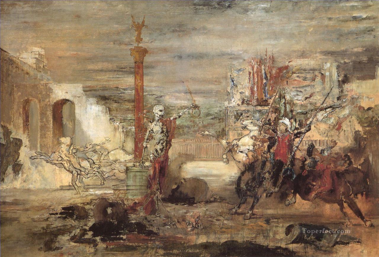 Death Offers Crowns to Winner of the Tournament Symbolism Gustave Moreau Oil Paintings